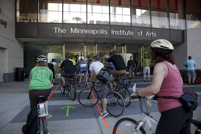 Bike night at the Minneapolis Institute of Arts